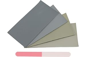 GC ABRASIVES Micro-Mesh Poliertuch-Set in verschiedenen Stärken | 4 Blatt à 15,2 x 7,6 cm + 3-Wege-Flexi-Feile | zum Polieren von Acryl, weichen Metallen, Holz, Kunststoffen, Beschichtungen, Farben