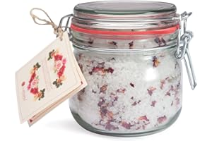 ‎LUMUNU Deluxe Aroma Bade-Salz mit Rosenblüten BLÜTENMEER, mineralisches Steinsalz aus Deutschland für Entspannungs-Bäder (700g), von Venize