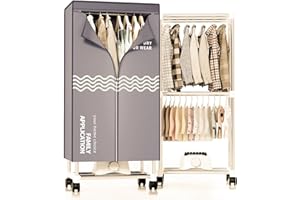 KISEELY Wäschetrockner, Tragbare Trockenmaschine mit Timer, 60inch Wäschetrockner mit großer Kapazität, elektrischer Trockner/Rack für Zuhause (Grau)