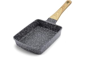 GiPP Padella per frittate antiaderente, padella per colazione a 3/4 fori, frittata giapponese Tamago-yaki, frittata antiaderente in granito, senza PFOS/PFOA (Grigio, tamagoyaki)