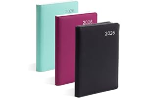 evelay 2026 Diary A5 with Address Book & Pen - Week to View Premium Faux Leather Wrap Cover Planner - Space for Notes & A-Z Contacts - 70gsm Paper (Burgundy)