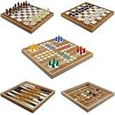 5-Piece Playset Backgammon-Chess-Dama-Girl Brother-Nine Stones - 5's 1 Game Set