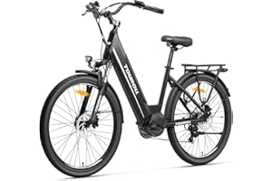 Touroll MA1 Vélo Électrique Adulte, Moteur Central Puissant 75Nm, Batterie Amovible 468Wh Autonomie 110km, Freins Disque Hydraulique, Vélo électrique de Ville 7 Vitesses, LCD