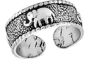 AERAVIDA Three Joyful Elephant .925 Sterling Silver Toe Ring or Pinky Ring