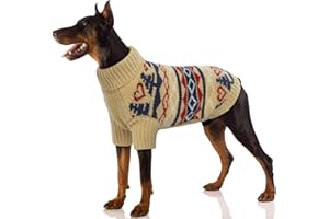 PUMYPOREITY Maglione per Cani, Pullover Cuccioli Felpa Cani Giacca Gilet Caldo Vestito Invernale con Motivi Natalizi Maglieria Costume Giubbotto Inverno per Gatti Cani di Piccola/Media Taglia(Marrone, XL)