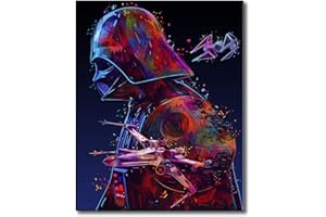 Shukqueen Adults Paint by Numbers Kit with Brushes, Pigment, Canvas, DIY Painting kit for Kids, Beginner, 16X20 Inch, Darth Vader (Frameless)