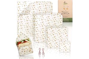 Amazy | Involucri cera api (set di 7) naturale al 100% | Alternativa sostenibile alla pellicola trasparente e foglio alluminio | certificato