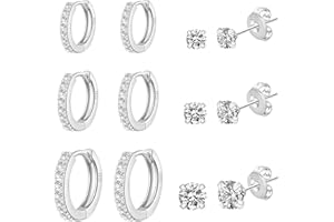 RANKEEF Sterling Silver Earrings Set For Women Hypoallergenic Lightweight Small Gold Stud Earrings for Women