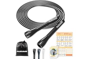 PALECLOUDS Springseil Verstellbares für Speed Skipping, PVC Springseil Erwachsene Fitness für Damen, Herren und Kinder, 3M Leichtes Springseil Mit Trainingsposter und ABS Rutschfester Griff