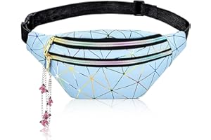 Mädchen Gürteltasche Kinder Bauchtasche Kinder mit Schmetterlings Anhänger Wasserdicht PU Leder Bunt Bauchtasche für Teenager mit Verstellbarem Gurt,Mehreren Reißverschlusstaschen für Festival,BMHNQ