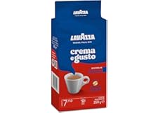 Lavazza, Crema e Gusto Classico, Café Molido Natural, Ideal para Cafetera Italiana, de Filtro y Francesa, con Notas Aromáticas de Especias, Arábica y Robusta, Intensidad 7, Tueste Oscuro, 250 g