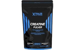 XTRAZE Creatin Monohydrat Pulver 500 g, Kreatin vegan, 100% rein, Natürliches Supplement ohne Zusätze - für Kraftsport, Bodybuilding, Fitness, Made in Germany