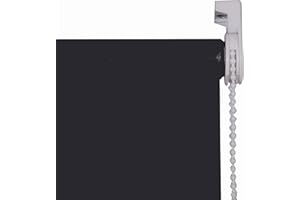Home In Style 4U Thermal Insulated 100% Blackout Fabric Roller Blinds Plain Coloured UV-resistant Child Safe Easy Fit Trimmable Window Blind Darkening Shades Fittings Included (Black, 180cm x 165)