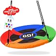 Altalena Per Bambini In Plastica HDPE, Seduta Antiscivolo Arancione Con Corda, Per Interni Ed Esterni, Max 50 Kg