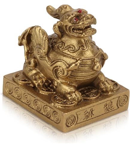 Grande Figurine Crapaud Doré Feng Shui En Laiton - Crapaud à Trois Pattes Chance & Richesse - Décoration Maison & Bureau