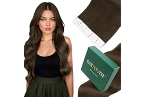 ‎EASYOUTH Easyouth Echthaar Extensions Tape Braun Remy Echthaar Tapes Extensions Dunkel Braun Tape in Skin Weft Extension Echthaar 55 cm 50g 20pcs #2