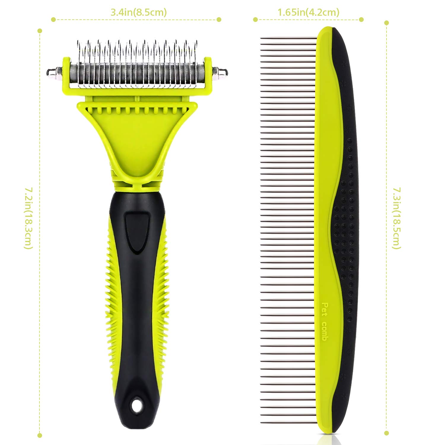 pecute Grooming Dematting Comb Tool Kit Double Sided Blade Rake Comb