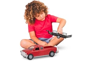Driven by Battat for Kids – Toy Pickup – Lights & Sounds – Movable Parts – 3 Years + – Midrange Red Pick-Up Truck, WH1110C1Z, Nylon/A