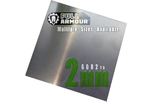 FULL ARMOUR 2mm Aluminium Blech - 6082 T6 100mm x 100mm (10cm x 10cm)