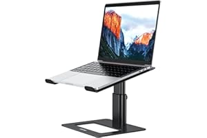 BESIGN LSX3S Supporto PC portatile, Supporto per portatile ergonomico in Alluminio, Supporto per laptop compatibile con portatili da 10-14" (Metallo Nero)
