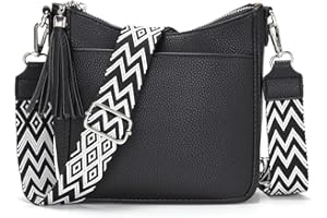 YISUOHOOM Umhängetasche Damen Klein Crossbody Bag Veganes Leder Kleine Handtasche Damen Mehrere Fächertaschen Schwarz