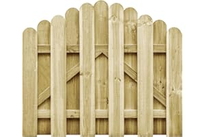 Homgoday Puerta de jardín, jardín, patio, puerta de madera, puerta de valla, valla de entrada, diseño para entrada, jardín, terraza, madera de pino impregnada, 100 x 75 cm