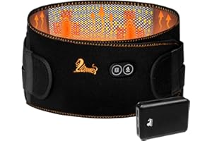‎LIONWEI Heizgürtel, Beheizte Rückenstütze, Elektrischer Taillenheizungs Massagegürtel mit Powerbank, Wärmender Stützgürtel für Männer und Frauen, Heiz Massagegürtel für Schmerzen im unteren Rückenbereich