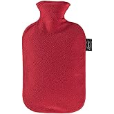 Fashy 6530 42 sıcak su şişesi, 2.0 L, Vliesbezug, termoplastik, Cranberry