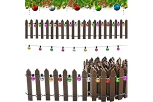 LEEWYOU Weihnachten Miniatur-Gartenzaun Holzzaun Flexibler Miniatur-Zaun, 100cm*5cm Miniatur Zaun Gartenzaun Holz, verwendet für Miniaturlandschaft Puppenhaus Blumentopf Fee Garten Wichteltür dekoration
