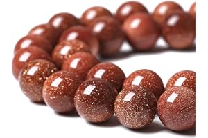 HAAMIIQII 45pcs 8mm Naturgold Sandstein Perlen Runde Lose Edelstein Perlen für Schmuck Herstellung DIY Armband Halskette