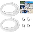 HBSTUDIO 2 Pcs 1.25" Pool Hose, 1.5m Long Accessory Pool Pump Replacement Hoses, Compatible with All Above Ground Pool Filter Pumps that Use 1 1/4 Diameter Hoses