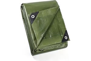 GUARD SHIELD Bâche de Protection Bâche Imperméable étanche 5x6m Vert 160g/m² Polyéthylène Bâches UV Résistant avec œillets