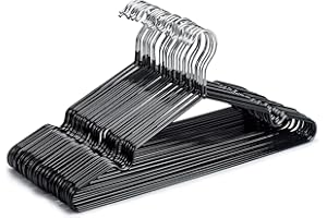 HOUSE DAY Grucce appendiabiti in metallo nero, 40 pezzi, in metallo, antiscivolo, stabili, salvaspazio, sottili, spessore 0,4 cm