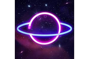 INFUN Planet Neon Sign Probuk Acryl Neon Light Neon Schild, Batterie oder USB Powered Planet Nachtlampe Neon Bar Schild Leuchten Buchstaben Wandleuchten, Gaming Deko LED Deko Neon Schilder
