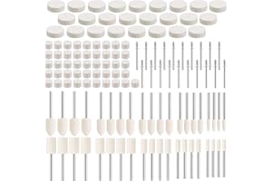 PYRRHONIAN Rueda de pulido de lana de fieltro de pulido para Dremel 130pcs kit con varilla de 1/8", accesorios de pulido para herramientas giratorias