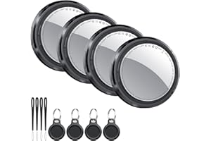 QCOQ Air Tracker Tag 4 pezzi Nero, Bluetooth Trova Oggetti Compatibile con Apple Dov'è (solo iOS), Smart Tracker Localizzatore per Bagagli/Borse/Portafogli/Zaini, Chiavi Tag Tracking, Batteria Sostituibile