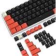 PBT Keycaps 108 Keys OEM Profile PBT Double Shot Keycap Set,ANSI US Layout for Mechanical Keyboard,Compatible with MX Switches Cherry/Gateron/Kailh/Akko Switch,with Key Puller (Retro Black & Orange)