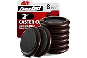 Ezprotekt Non Slip Wood Furniture Caster Cups Φ 50 mm, 8 PCS Furniture Cups, 2” Furniture Pads for Hardwood Floors, Sofas Beds Chairs Coasters with Anti-Slide Round EVA Pads, Dark Brown