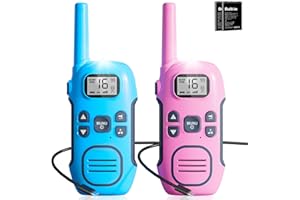 NXGKET Walkie Talkies for Kids Adults Long Range, PMR446 Rechargeable 2 Way Radios 16 Channels with 1200mAh Li-ion Battery, USB-C Cable, VOX for Boys Girls Outdoor Camping Hiking 2 Pack (Blue & Pink)
