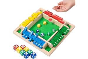 GENERIC Wooden Shut the Box Dice Board Game, 22 x 22 x 4 cm, 4 Players, Multi-Coloured