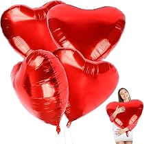 36 Herz-Folienballons 46 Cm – Rot, Für Valentinstag, Hochzeit, Geburtstag