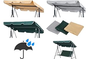 GRADINA Replacement Canopy Custom Size for Garden Swing Made to Measure Hammock Canopy Cover Top Garden Outdoor Grey Beige Green (up to 200 cm length, Grey)