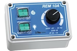 VM Europa REM 10 Régulateur de Vitesse 2200W avec Boîtier Plastique - Contrôle Variable pour Hottes & Ventilateurs - Montage Mural IP54 pour Cuisines Professionnelles - Made in Germany