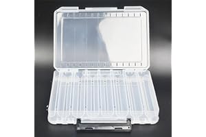 WUUOOEI Caja de Aparejos de Pesca, Doble Cara Cajas de Pesca para Señuelos, Caja de Pesca con Compartimentos, Caja de Accesorios de Pesca, Caja Organizadora Pesca para Ganchos de Pesca Señuelos Aparejos
