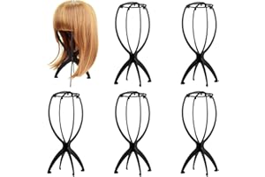 Czemo Lot de 6 Support de Perruque Plastique Porte Perruque Présentoirs Pliables pour Perruques/Chapeaux
