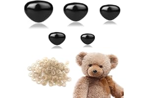 LUTER 100szt Plastikowe Noski Bezpieczenstwa Zwierzat, Safety noses for Stuffed Animals Nosy Lalek z Podkladkami Nosy Bezpieczenstwa Wypchanych Zwierzat dla Lalek Pluszowa Zabawka (5 Rozmiarów)