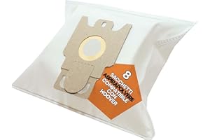 ELETTROCASA 8 Sacchetti Aspirapolvere Hoover Compatibili - Sacchetti per Hoover in TNT con Filtrazione Avanzata - Modello HV16 TNT