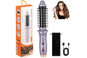 DOYFAY Cordless Curling Iron Brush,Portable Curling Iron with 3 Temperature Settings,Rechargeable Heat Styling Curling Brush for Men and Women,Mini Hair Curler with Negative Ion for Travel