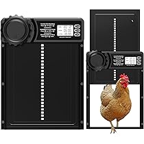 Porta Automatica per Pollaio VEVOR a Batterie, 2 Modalità con Timer & Regolazione Manuale, Sistema Anti-pizzico, Lega di Alluminio, Nera | Leroy Merlin