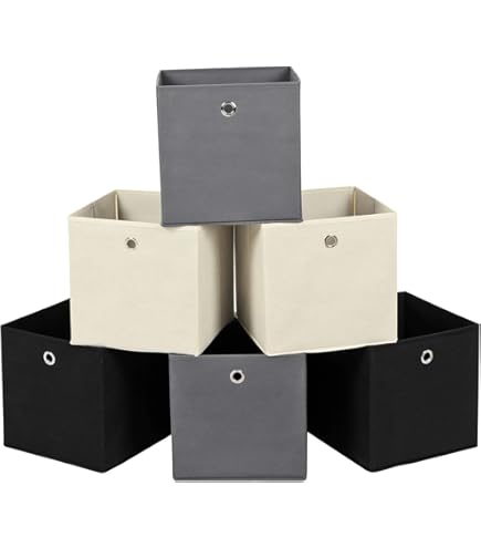 INLIFE Boîtes De Rangement 10 Pcs Bleu 32x32x32 Cm Tissu